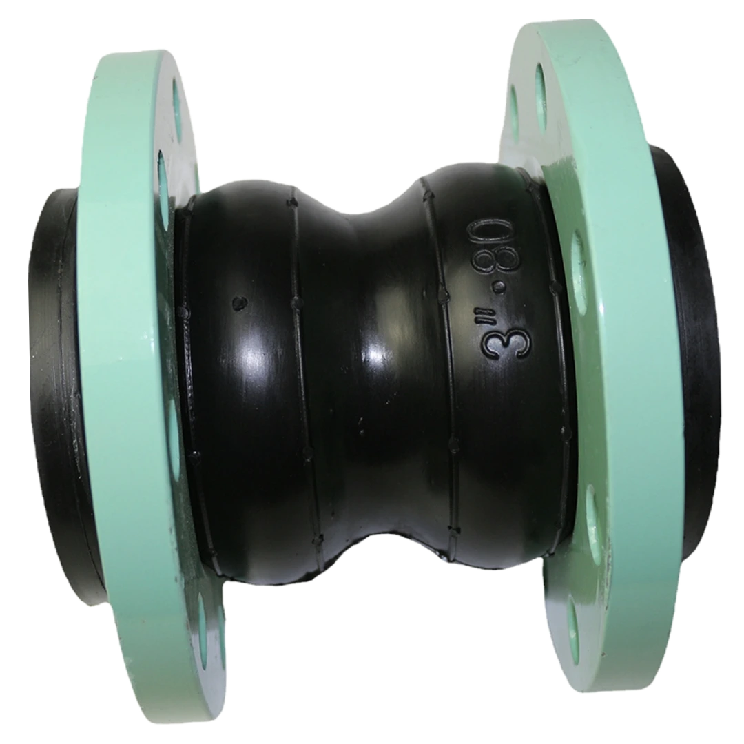 twin sphere rubber expansion joint with reinforced flanges