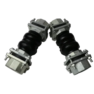 rubber joint with union ends for threaded pipeline flexibility