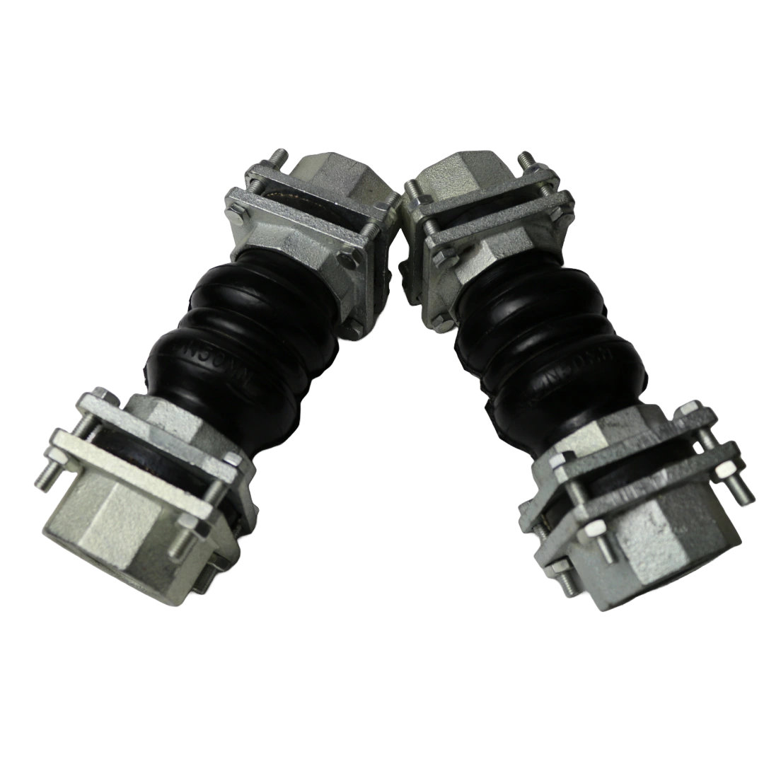 rubber joint with union ends for threaded pipeline flexibility