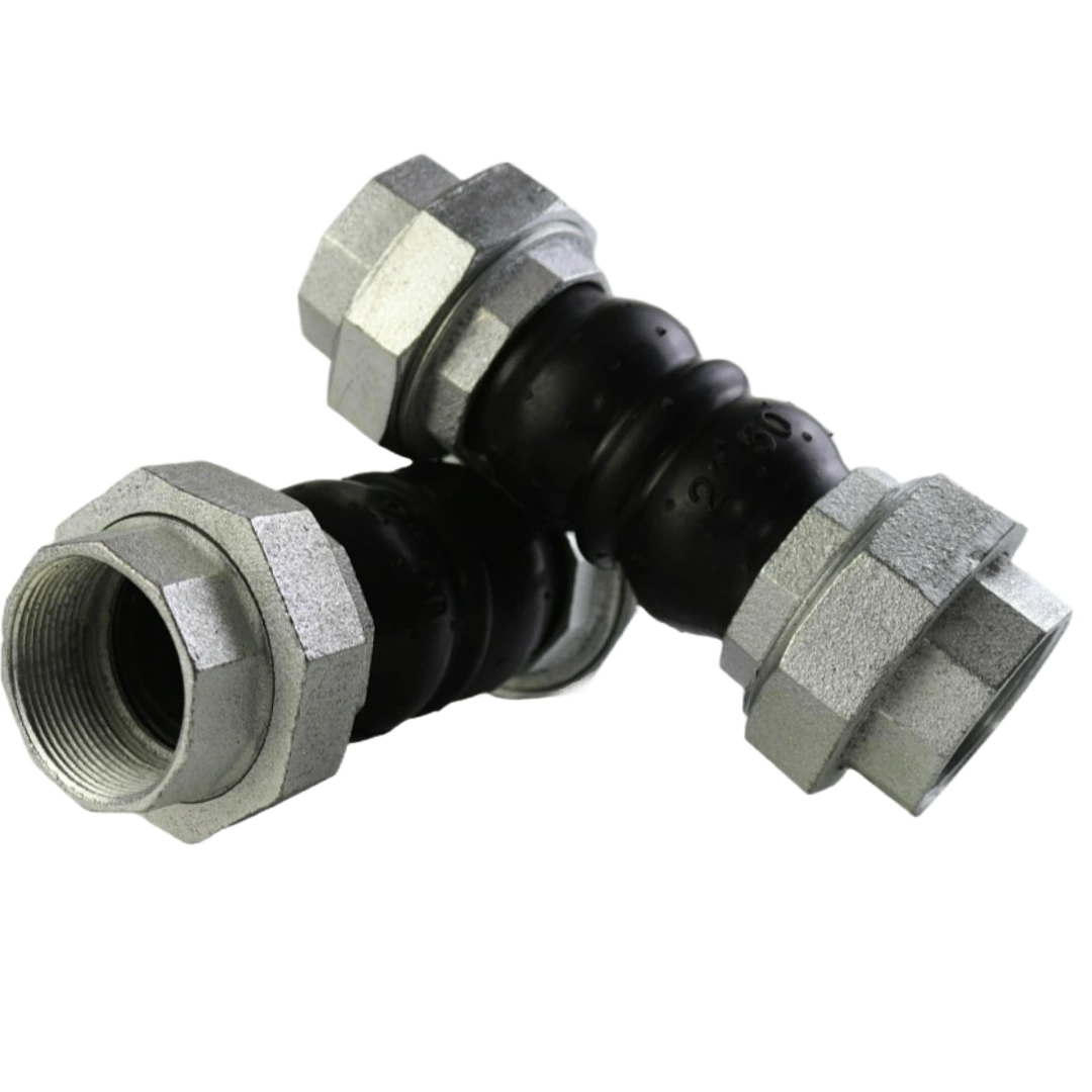 small diameter pipe connector with flexible rubber structure